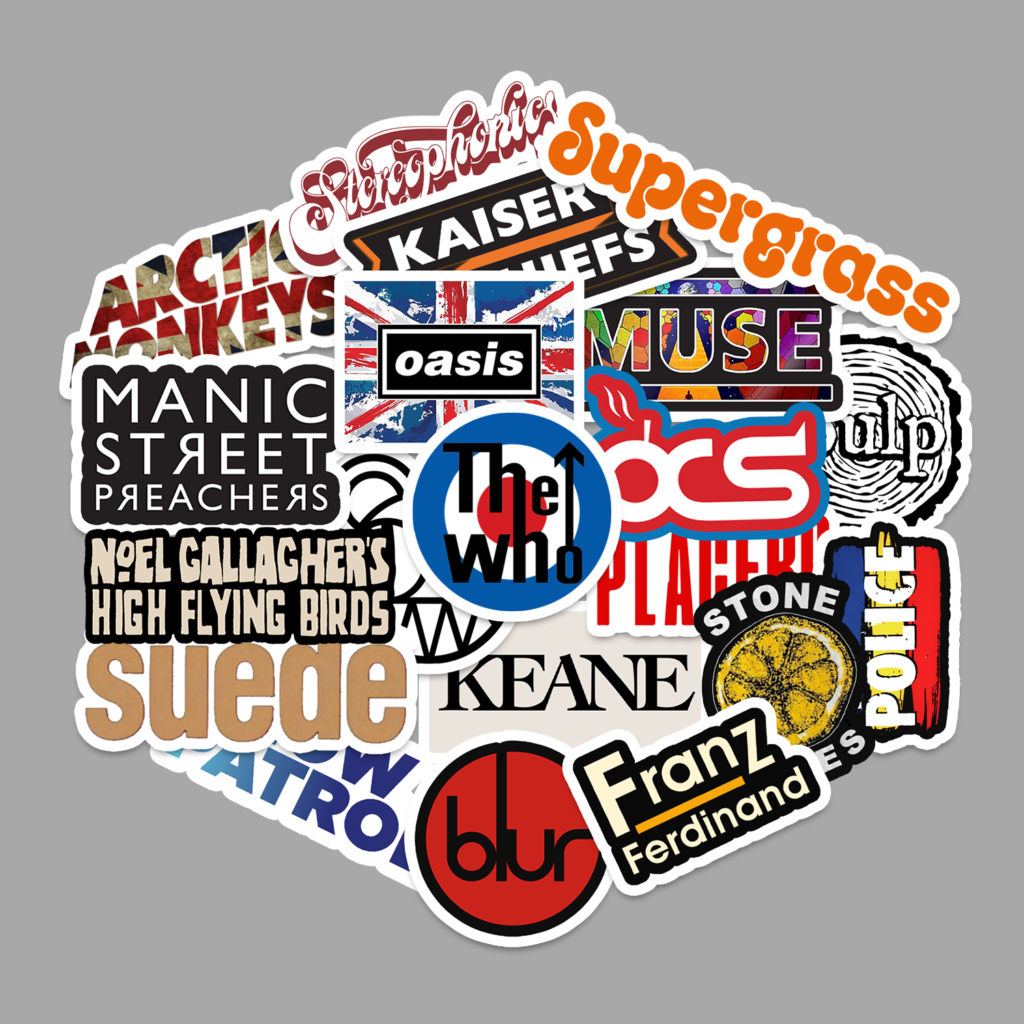Sticker Pack Britpop Bands [20 Pcs]