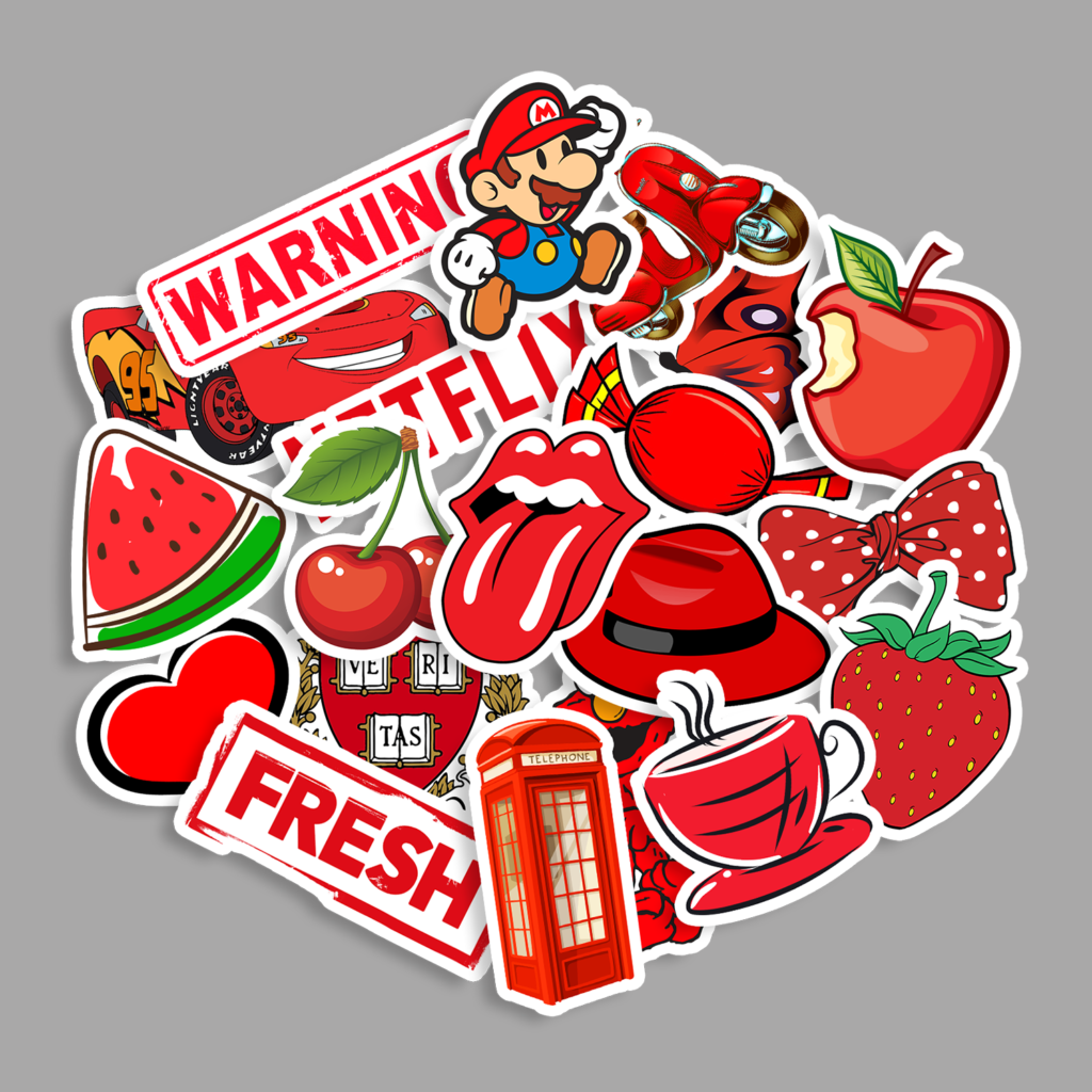 Sticker Pack Red Aesthetics [20 Pcs]