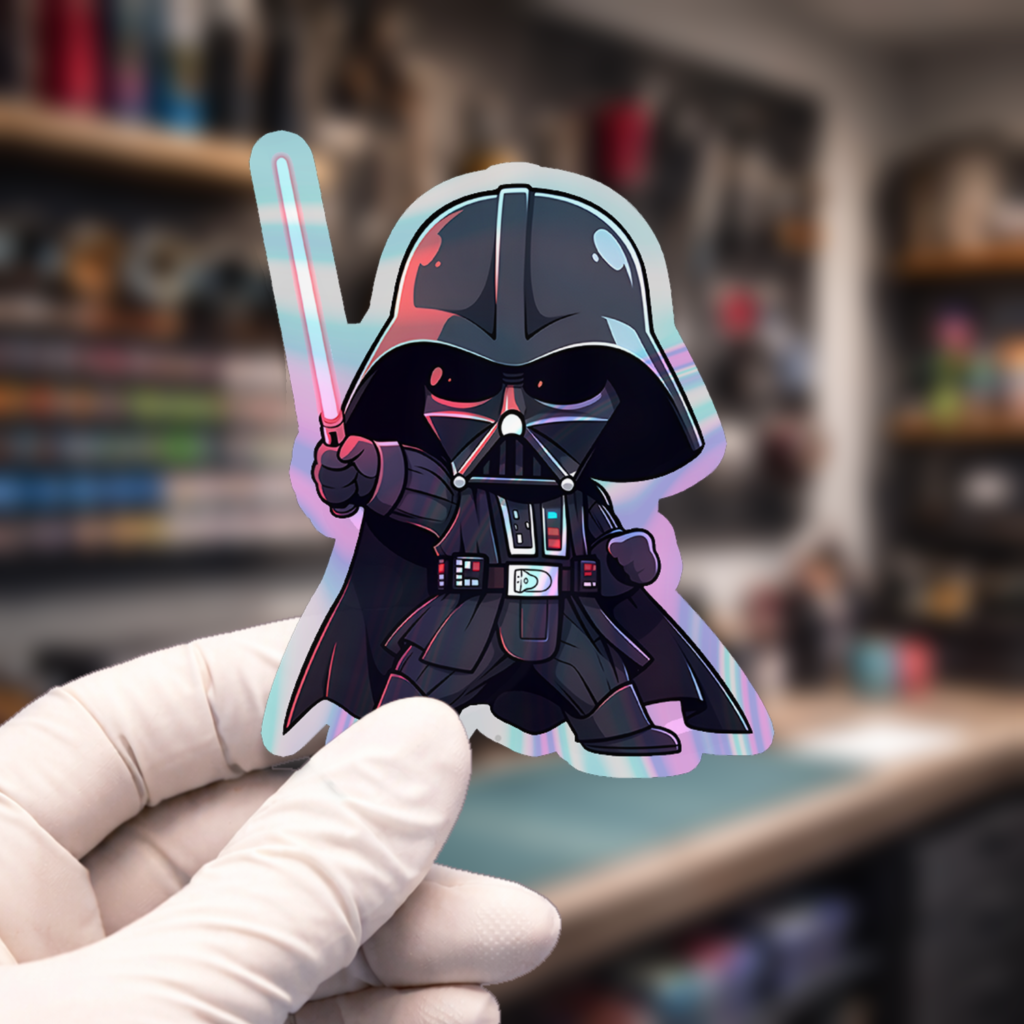 Stiker Hologram Movie Star Wars | Darth Vader Chibi