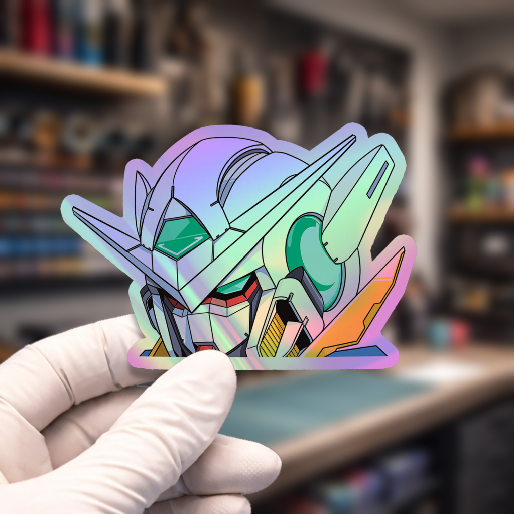 Stiker Hologram Anime Gundam | Gundam Exia Head