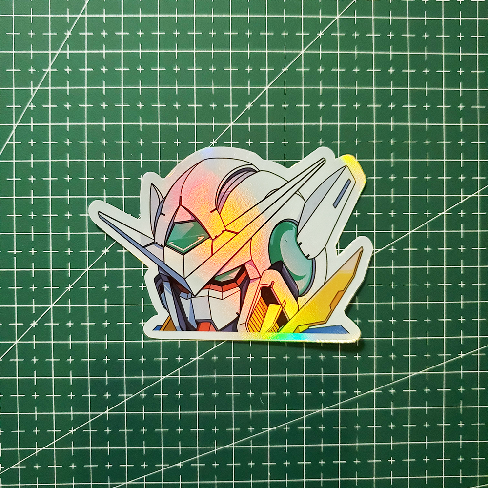 Stiker Hologram Anime Gundam | Gundam Exia Head - Gambar 2