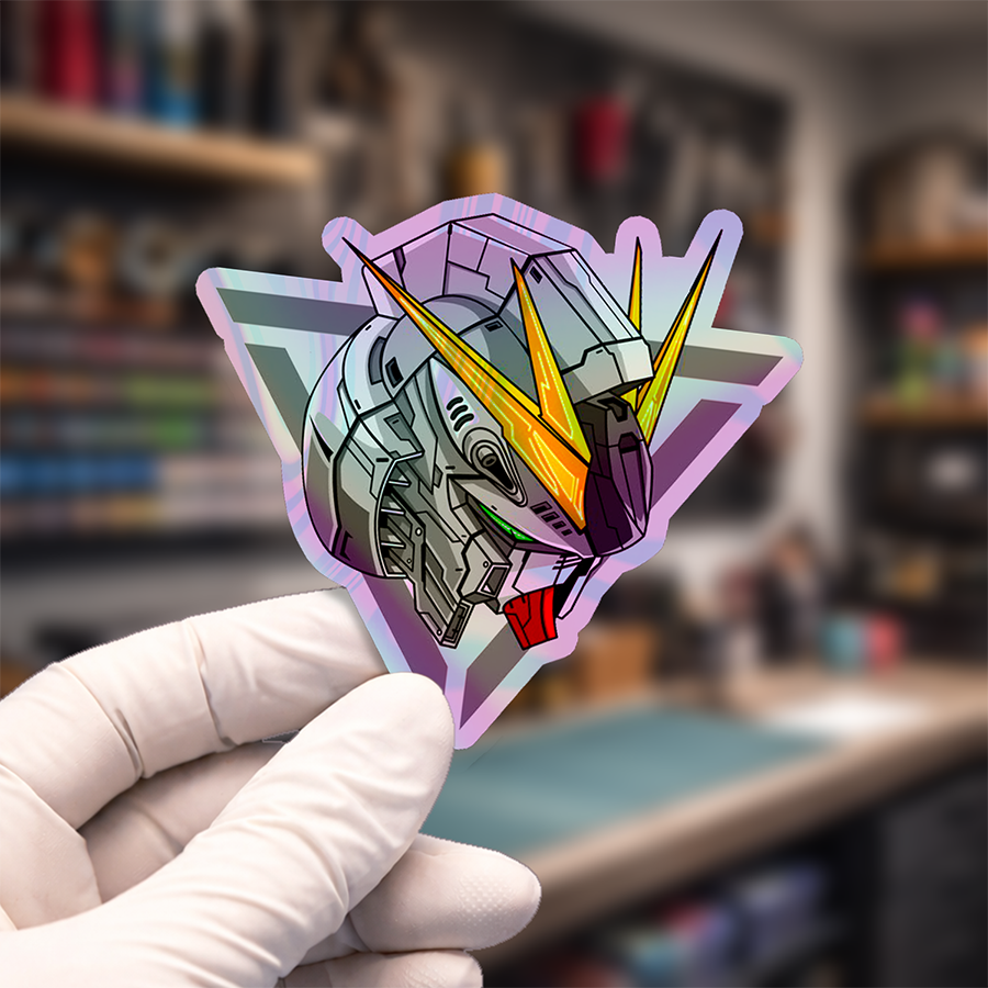 Stiker Hologram Anime Gundam | RX-93 Nu Gundam Head