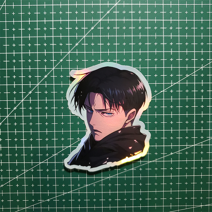 Stiker Hologram Anime Attack on Titan | Levi Ackerman - Gambar 2