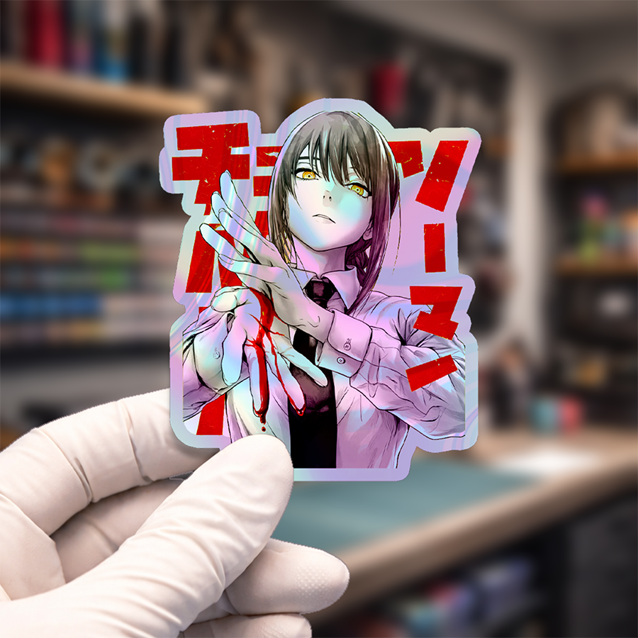 Stiker Hologram Anime Chainsaw Man | Makima