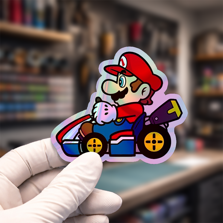 Stiker Hologram Gaming Mario Bros | Mario Kart