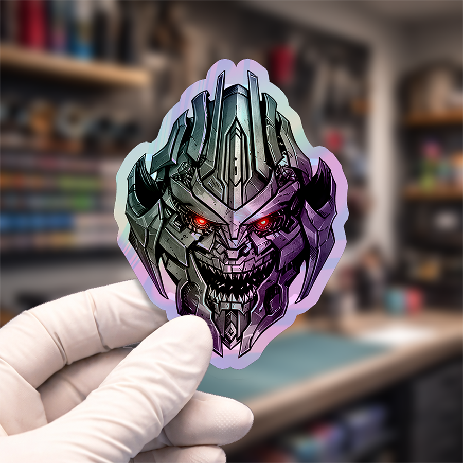 Stiker Hologram Movie Transformers | Megatron Head
