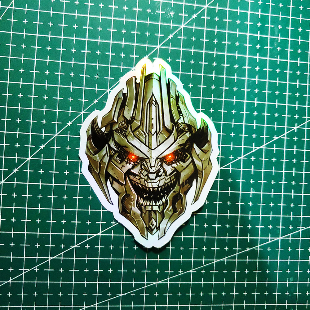 Stiker Hologram Movie Transformers | Megatron Head - Gambar 2