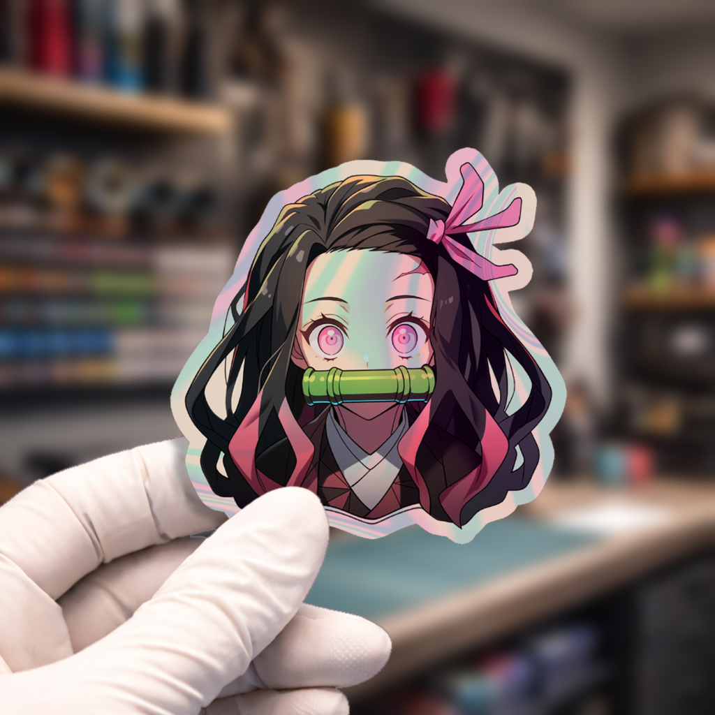 Stiker Hologram Anime Demon Slayer | Nezuko Kamado