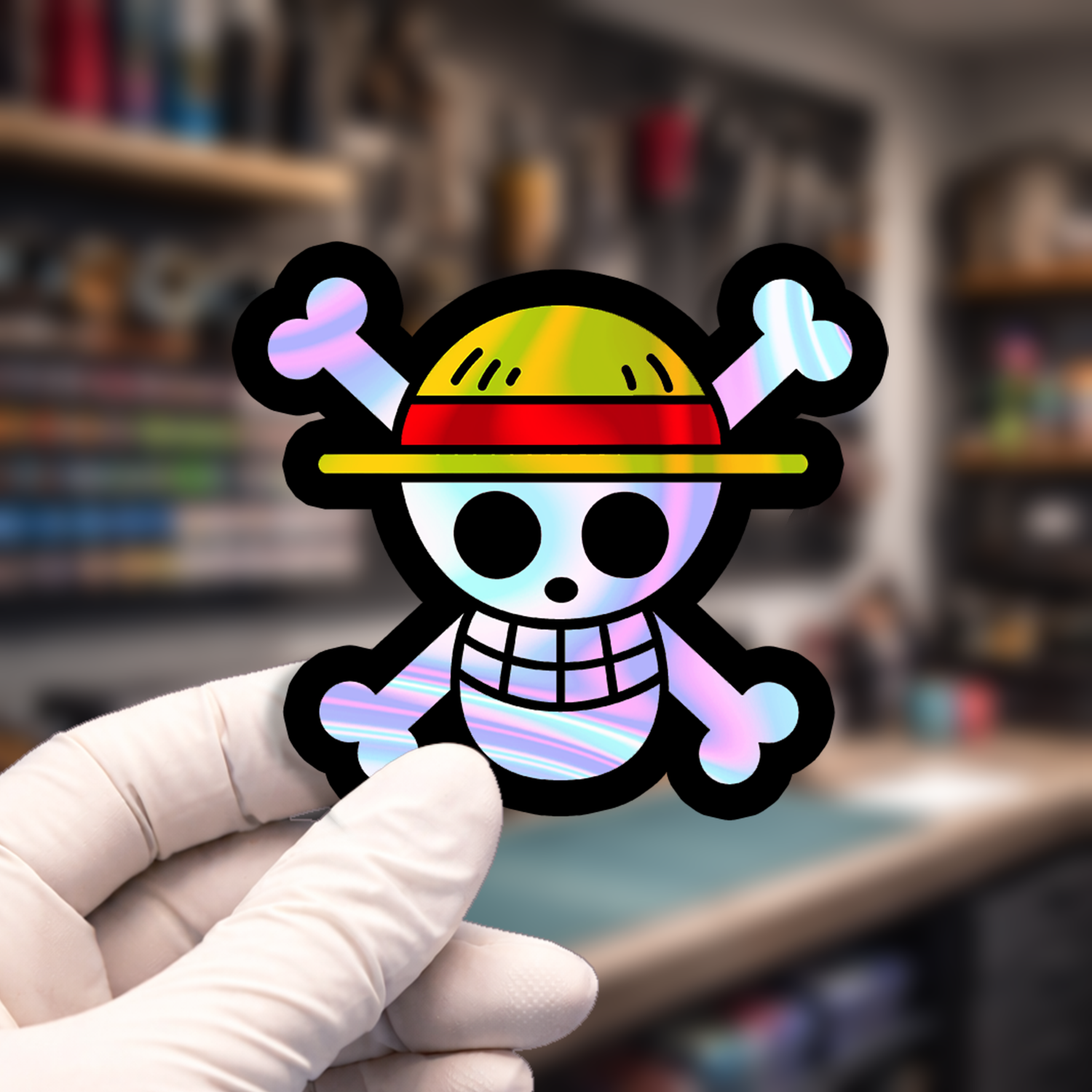 Stiker Hologram Anime One Piece | Jolly Roger