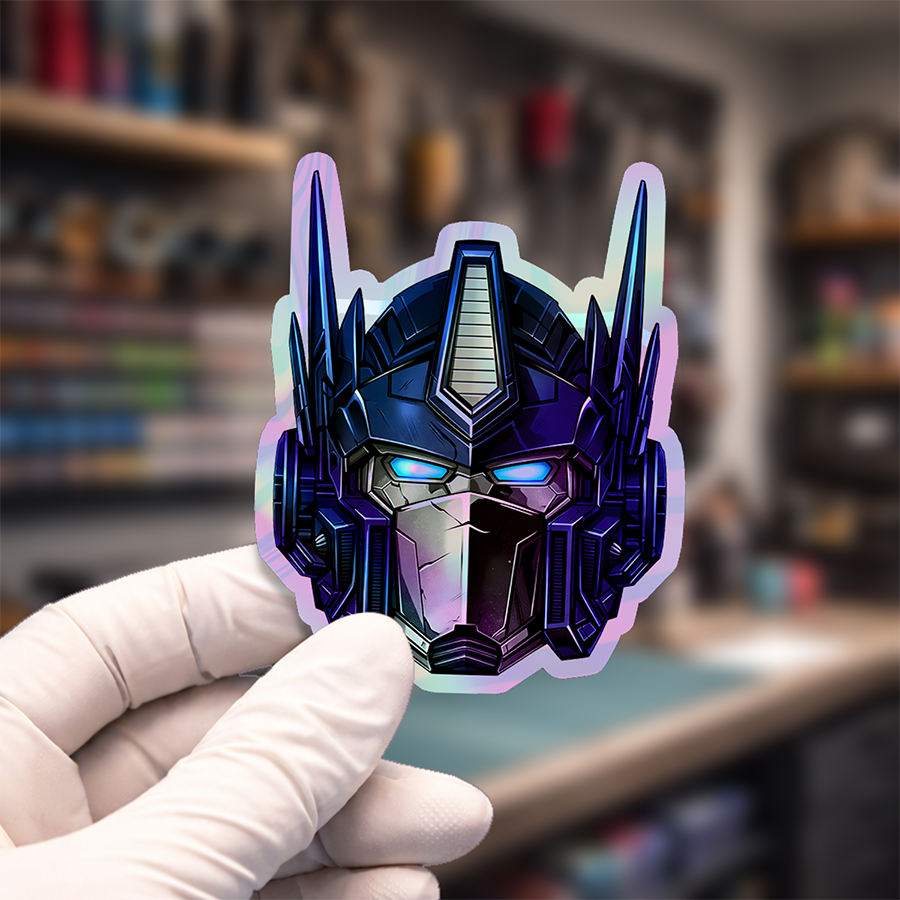 Stiker Hologram Movie Transformers | Optimus Prime Head
