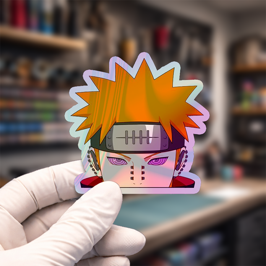 Stiker Hologram Anime Naruto | Pain Peeking