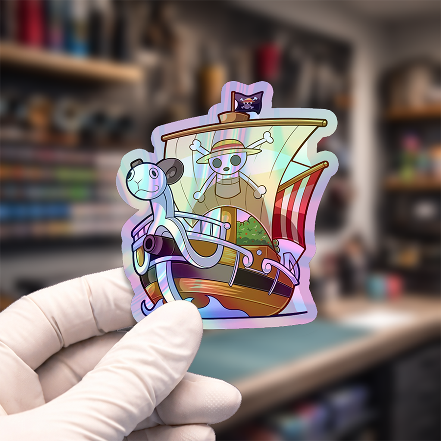 Stiker Hologram Anime One Piece | Sailing Going Merry