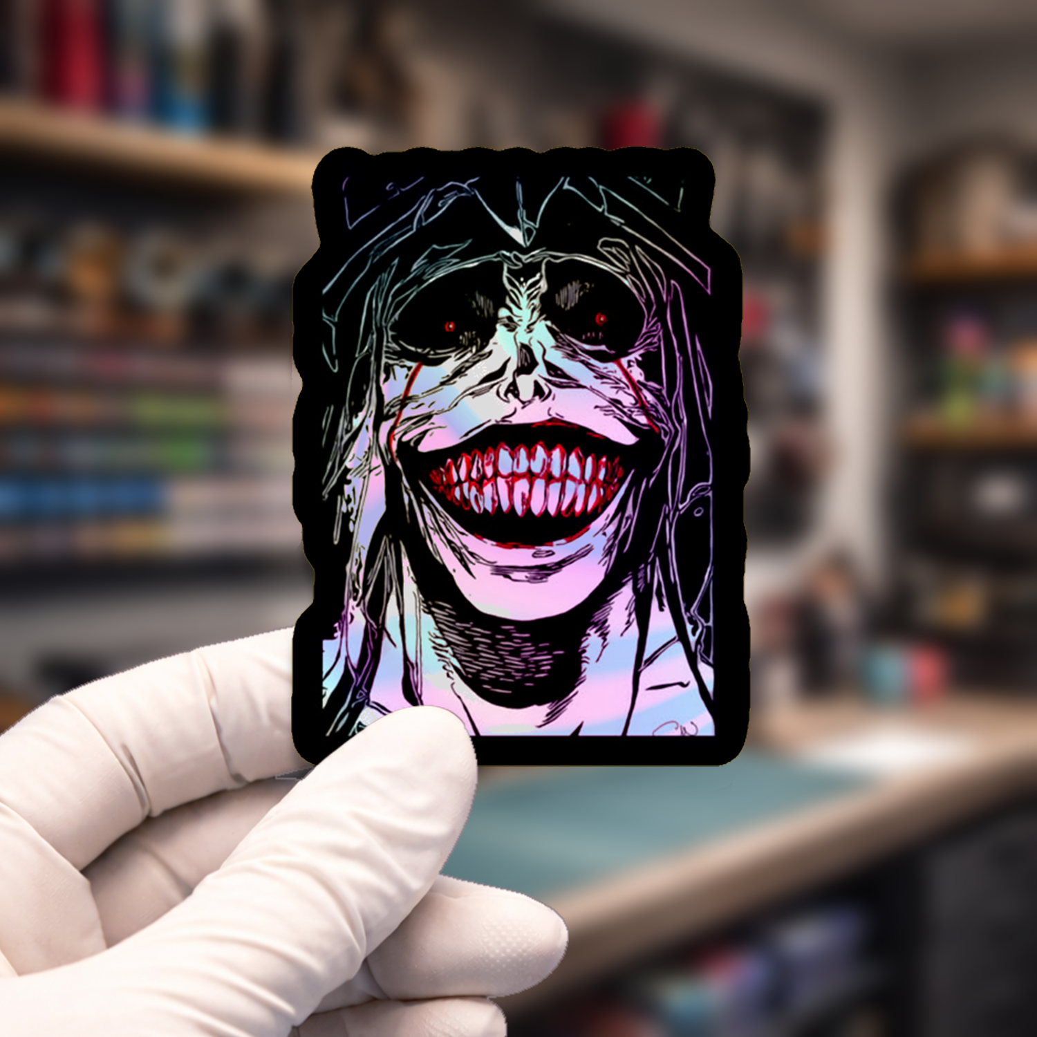 Stiker Hologram Anime Solo Leveling | Smiling Statue