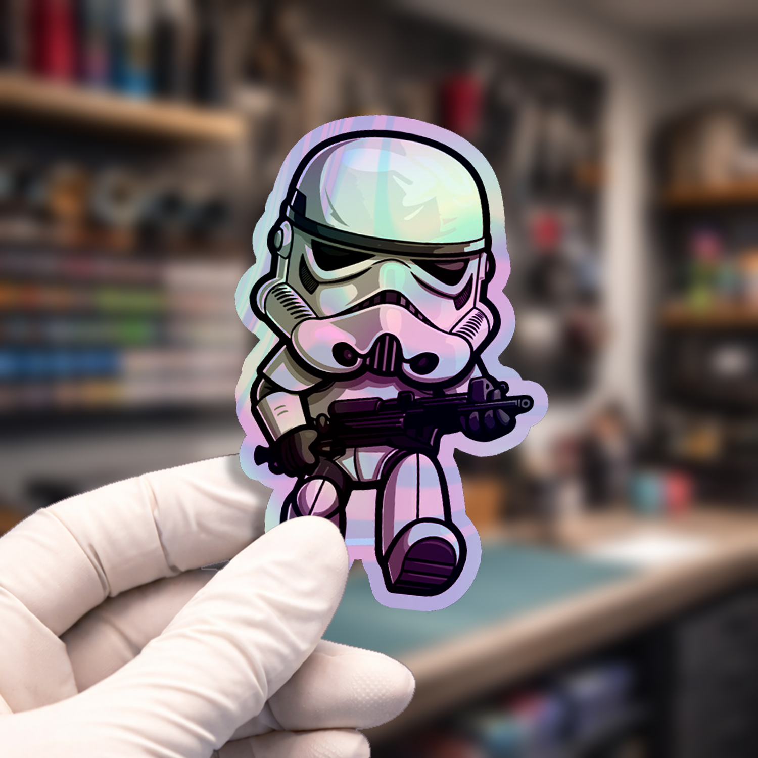 Stiker Hologram Movie Star Wars | Stormtrooper Chibi