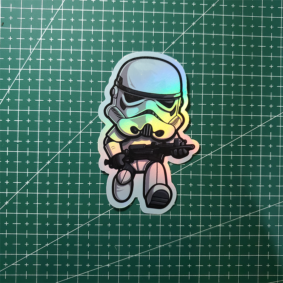 Stiker Hologram Movie Star Wars | Stormtrooper Chibi - Gambar 2